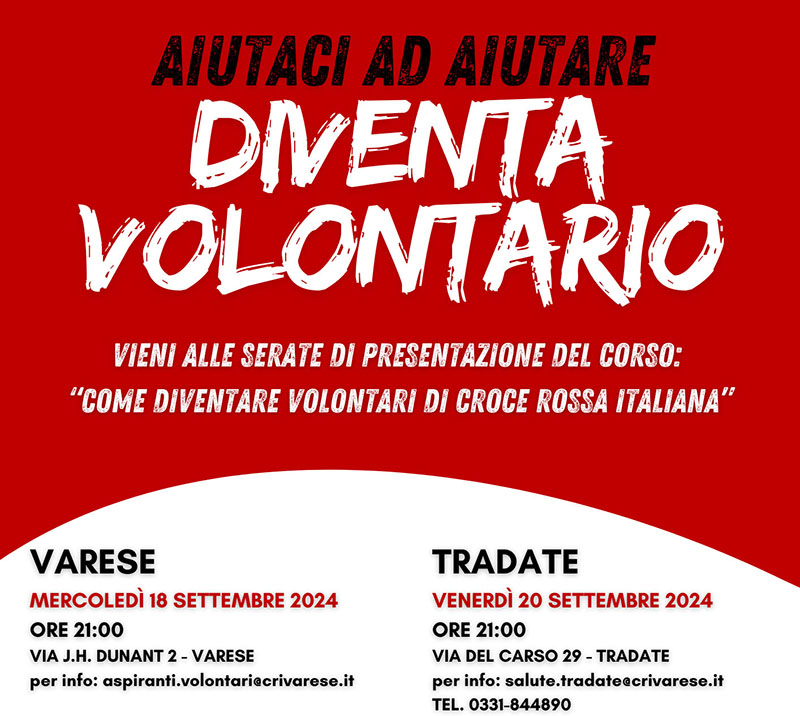 DIVENTA VOLONTARIO! Vieni alle serate di presentazione del Corso