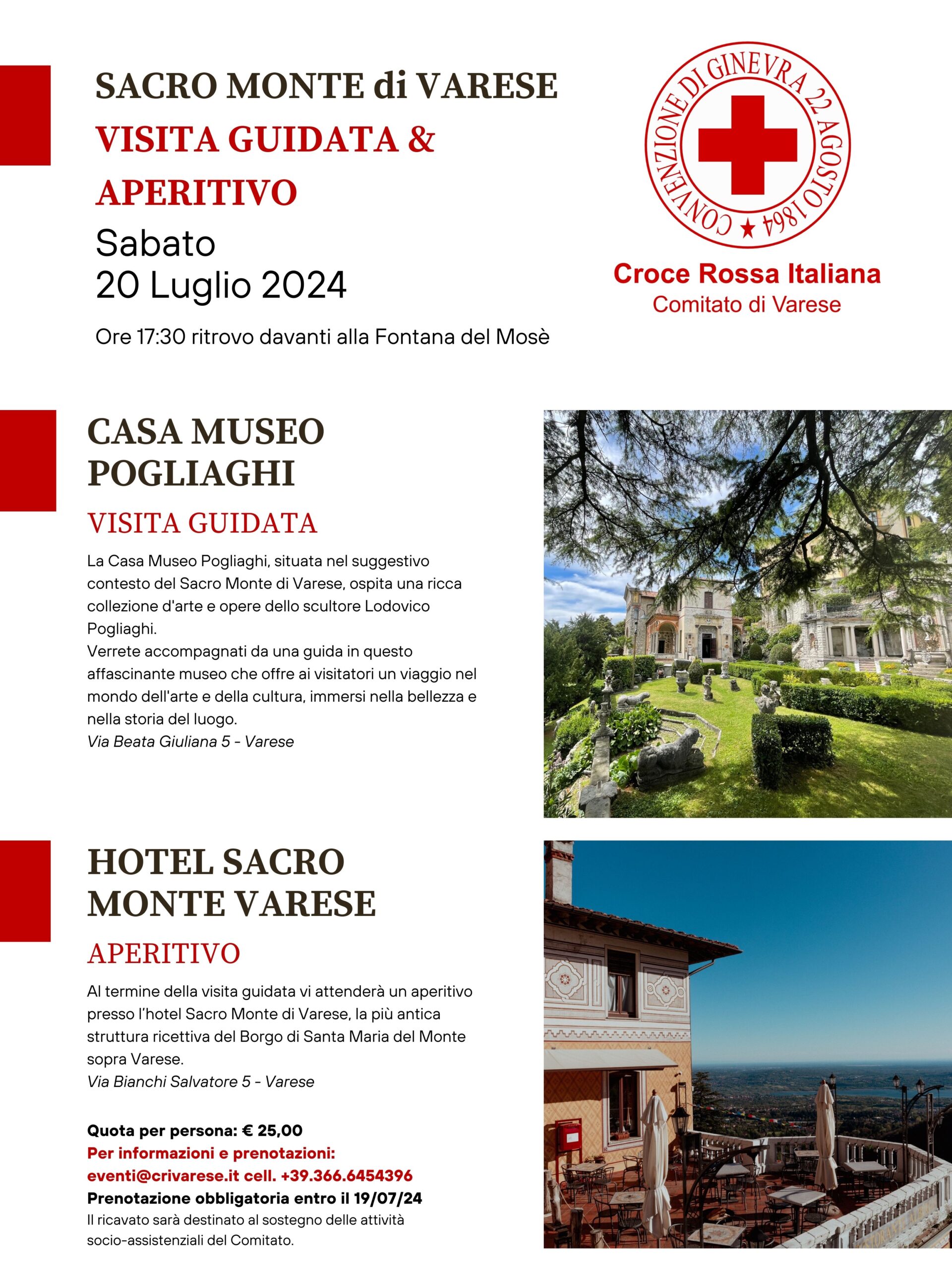 Visita guidata al Sacro Monte di Varese & Aperitivo – 20 Luglio 2024 @ Sacro Monte Varese